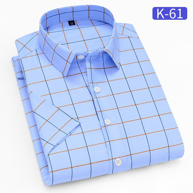 NB✓▧◊Quần áo trung niên♦✆Áo sơ mi nam ngắn tay mùa hè mỏng kẻ sọc công sở tôn dáng phong cách Hàn Quốc dành ch