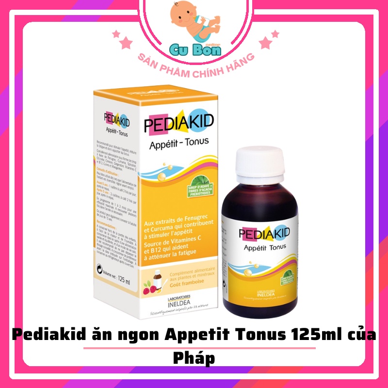 Pediakid ăn ngon Appetit Tonus 125ml của Pháp cho trẻ biếng ăn tăng hấp thụ cải thiện hệ miễn dịch từ  6 tháng trở lên