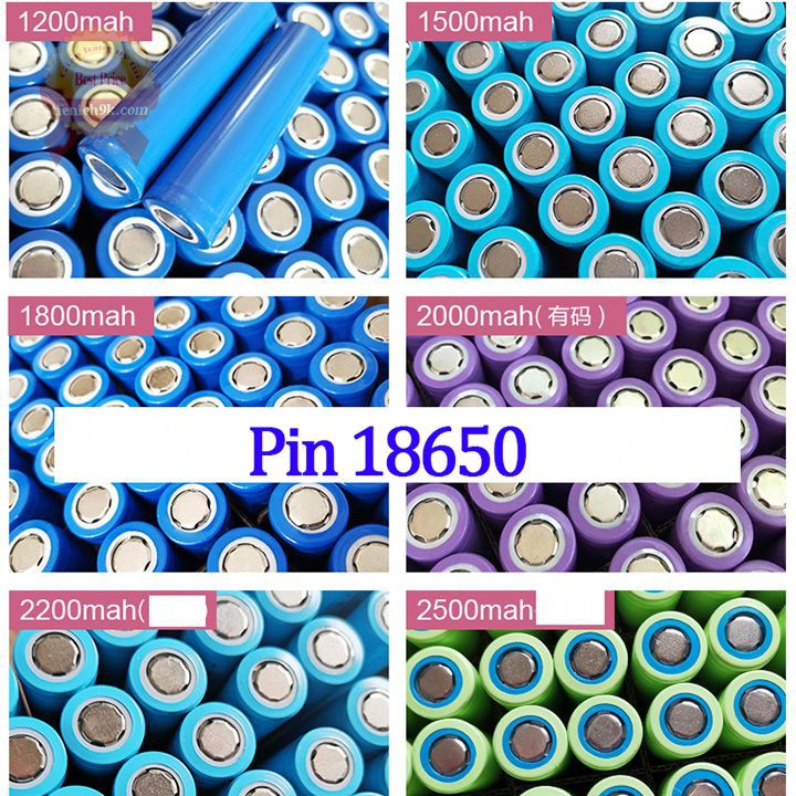 Cell pin 18650 sạc dự phòng sạc lại được dung lượng cao tới 5000mAh 2000mAh dùng cho quạt tích điện cầm tay mini