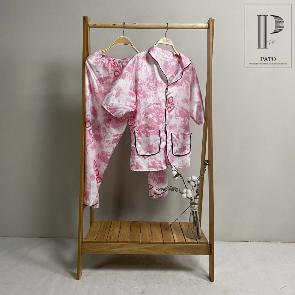 Bộ pijama viền tay ngắn quần dài cực đáng yêu, chất liệu kate giặt không phai không nhàu (ảnh shop chụp) | BigBuy360 - bigbuy360.vn