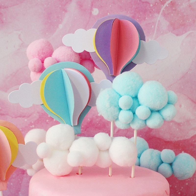 Hoạt Hình Que Cắm Trang Trí Bánh Kem Hình Đám Mây Dễ Thương