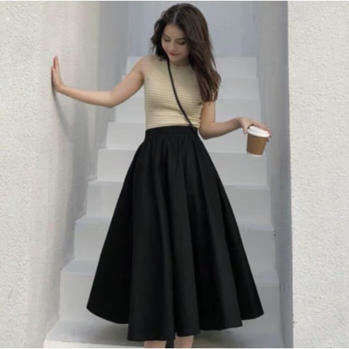 Chân váy dài ♥️ Chân váy kaki, chân váy ulzzang ♥️ Chân váy form dài ♥️ Chân váy chữ A kaki - NhimShop CV03 | BigBuy360 - bigbuy360.vn