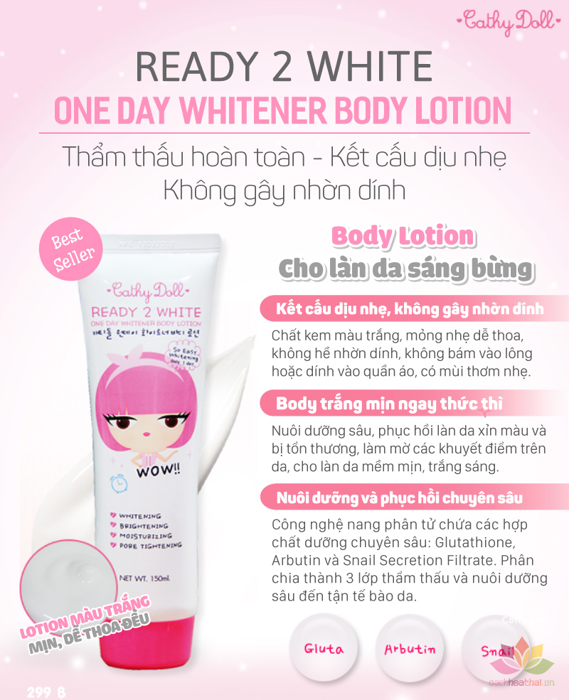 Sữa dưỡng thể Ready 2 White Body Lotion Thailand