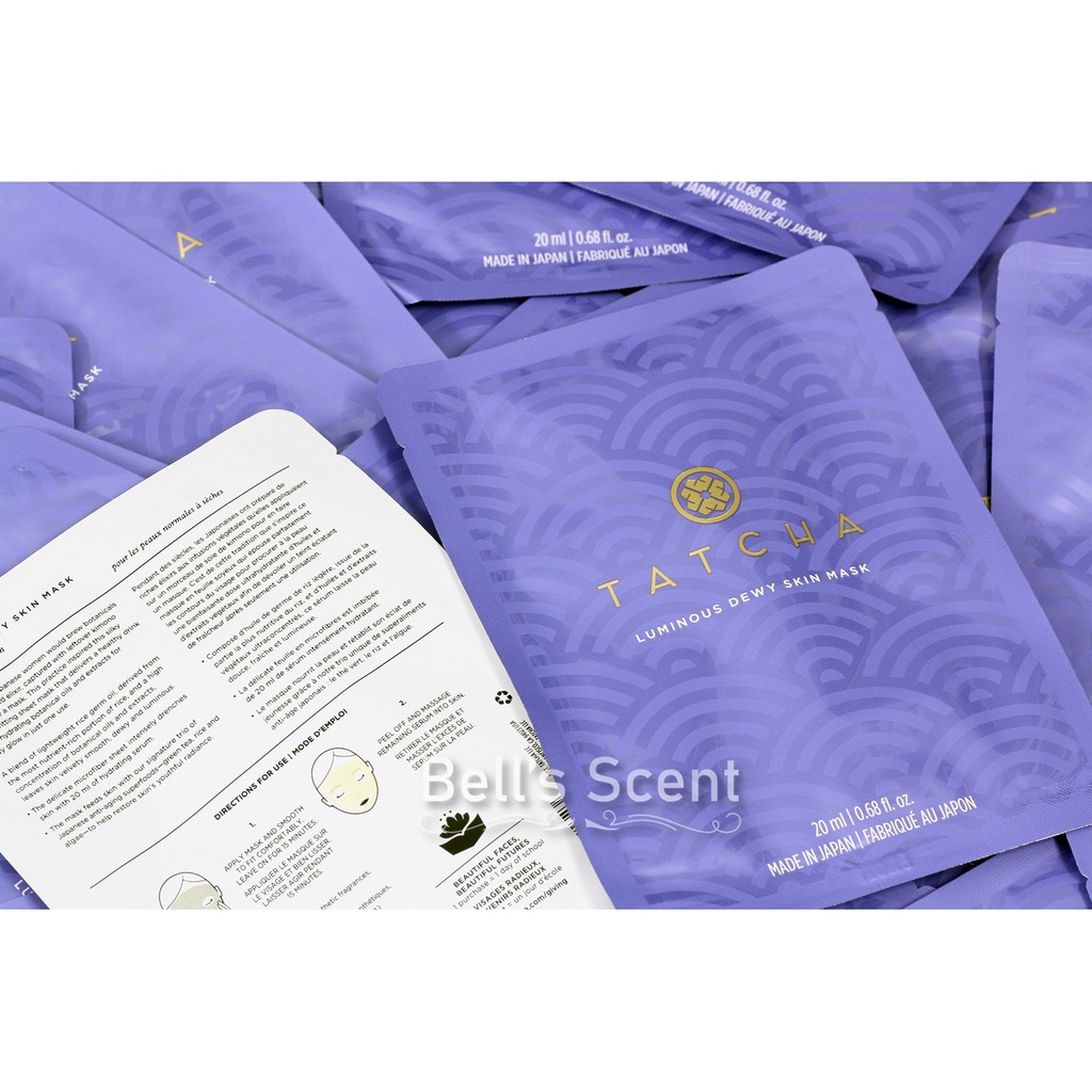 Combo 2 Mặt nạ giấy cấp nước nâng cơ da Tatcha Luminous Dewy Skin Sheet Mask