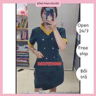 Đồng phục spa màu xanh đen