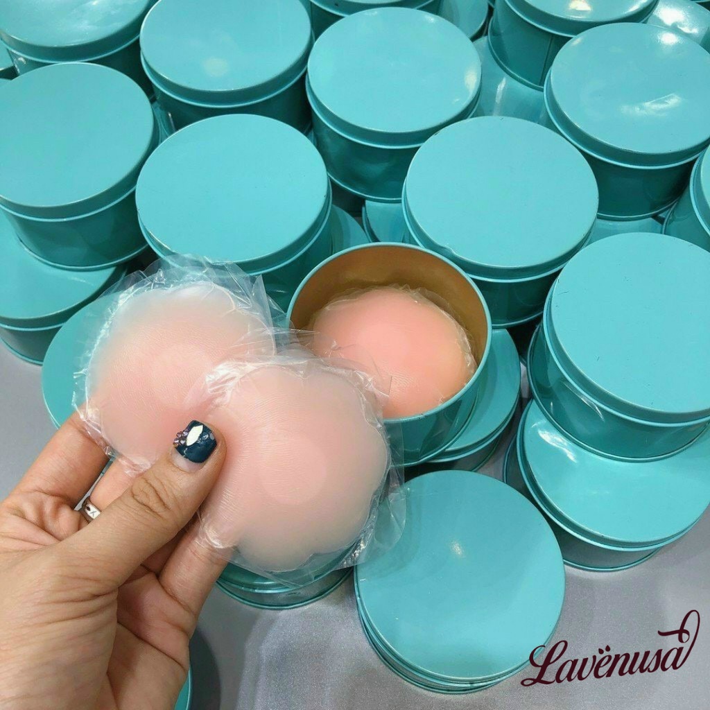 Miếng dán ngực che ti siêu mỏng silicon hộp 10 miếng 6.5cm LAVENUSA AL37