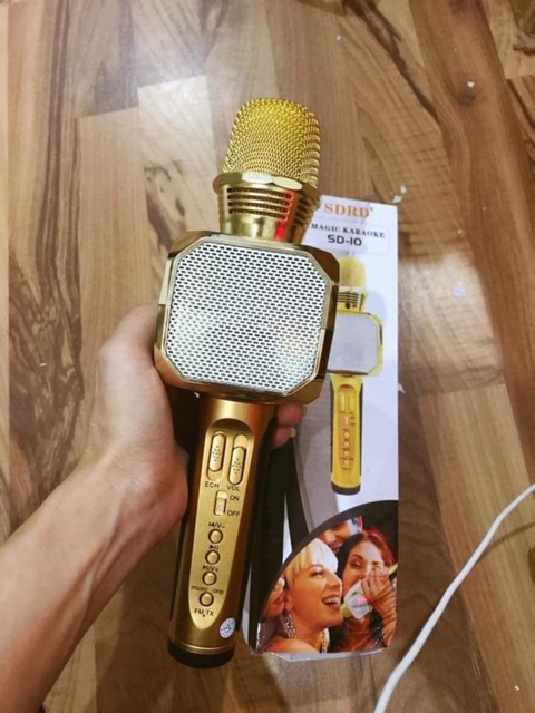 Micro Karaoke SDRD SD-10 chính hãng 2 loa kết nối bluetooth với điện thoại, máy tính bảng,...