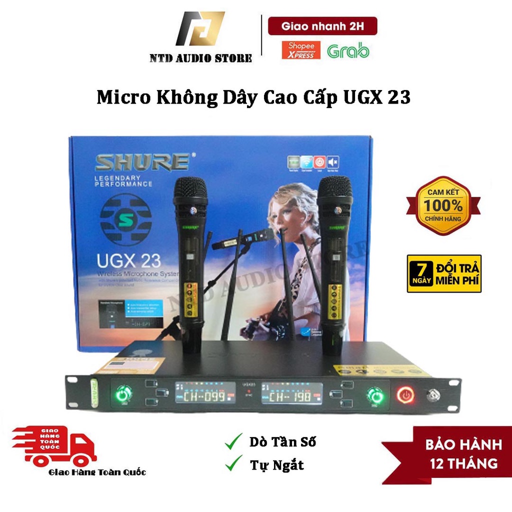 [ Chính Hãng ]Micro không dây SHURE UGX-23 phiên bản 2022 Có chế độ tự ngắt mic, tích hợp tính năng chống hú, nhạy bén