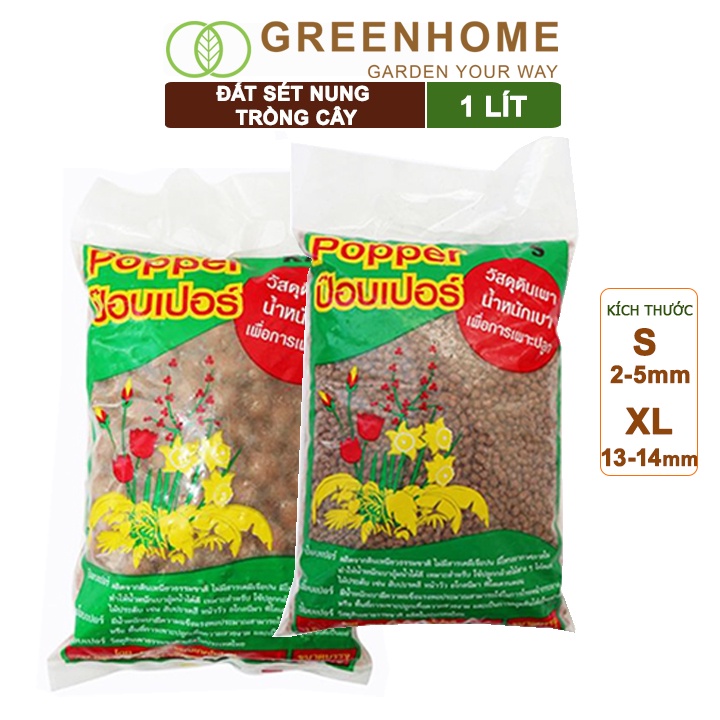 Đất sét nung trồng cây Thái Lan bao 1lít, trồng sen đá, phong lan, sứ, thuỷ canh, nhiều size để lựa chọn |Greenhome