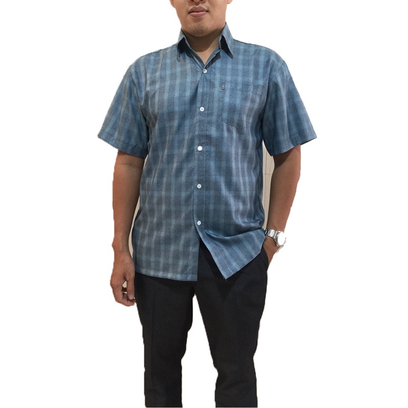 Aó Sơ Mi Nam Trung Niên Ngắn Tay Caro chất vải Đũi Mềm Mát Sang Trọng Lịch Sự Size 85Kg