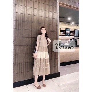 Váy bầu thiết kế dáng suông chất cotton siêu xinh mặc đi làm đi tiệc V222