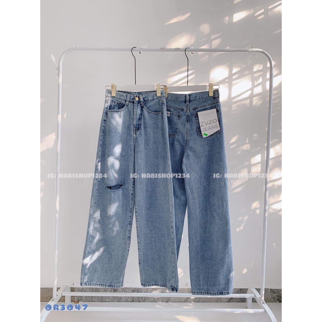 (Giao hàng dự kiến từ 23/07) Baggy jeans ống suông rách 1 line Dài >100cmQuần legging