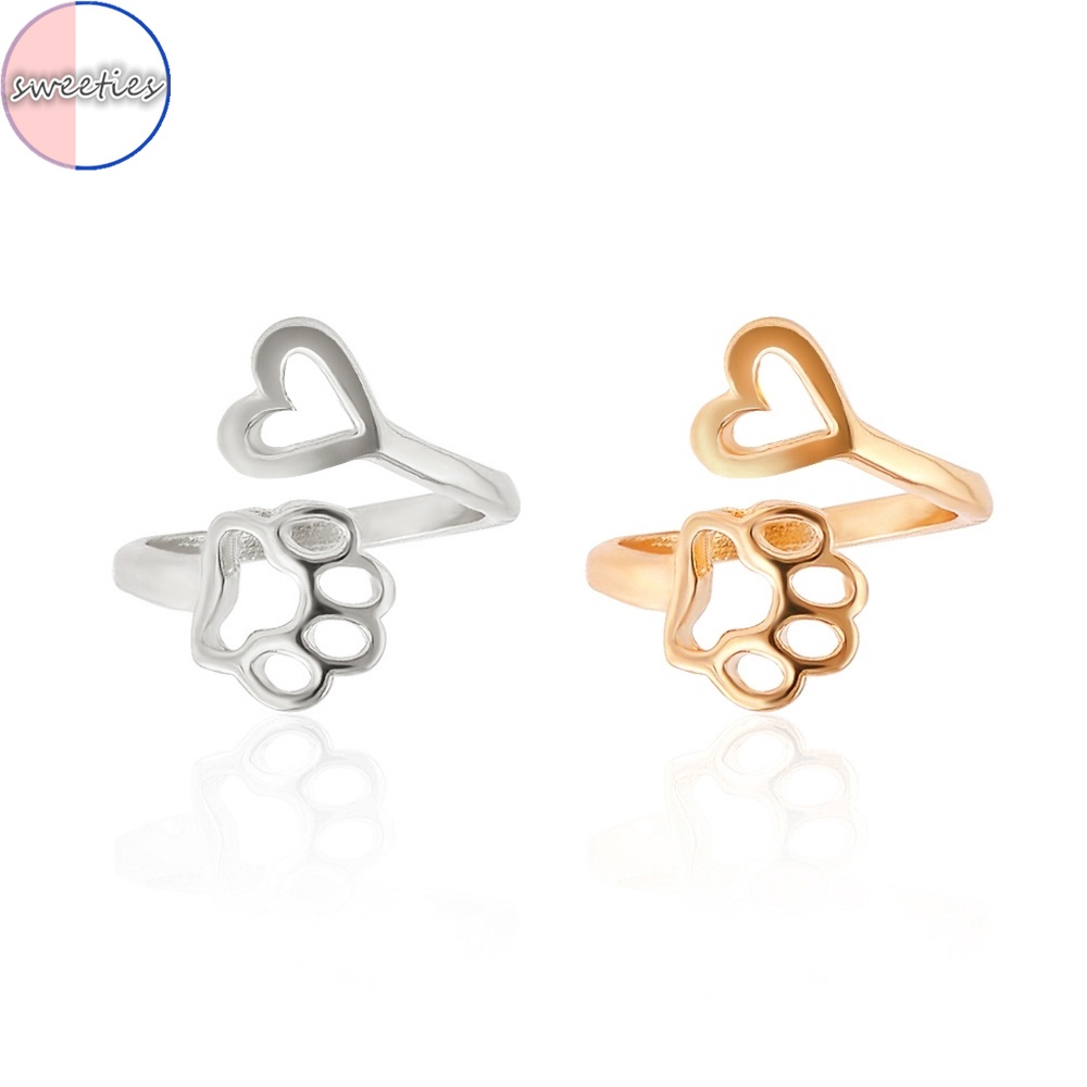 Nhẫn hở họa tiết chân mèo hoạt hình phong cách cổ điển thời trang cho nữ