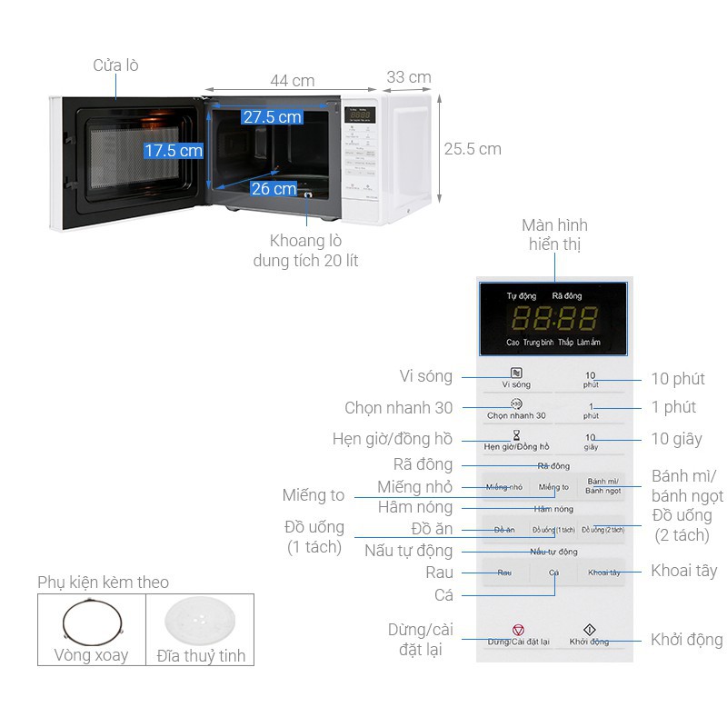 Lò Vi Sóng Panasonic PALM-NN-ST25JWYUE - Hàng chính hãng