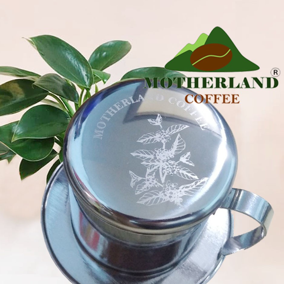 Phin cafe inox cao cấp Motherland khắc hoa lá cà phê