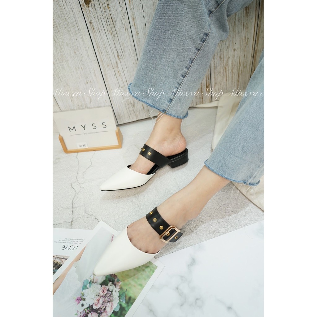 Giày sục nữ mũi nhọn cài khoen 2cm thời trang MYSS - SU50