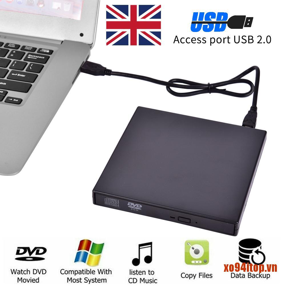 XOTOP USB 2.0 External Drive DVD CD RW Disc Reader CD Music Burner Mobile Comb