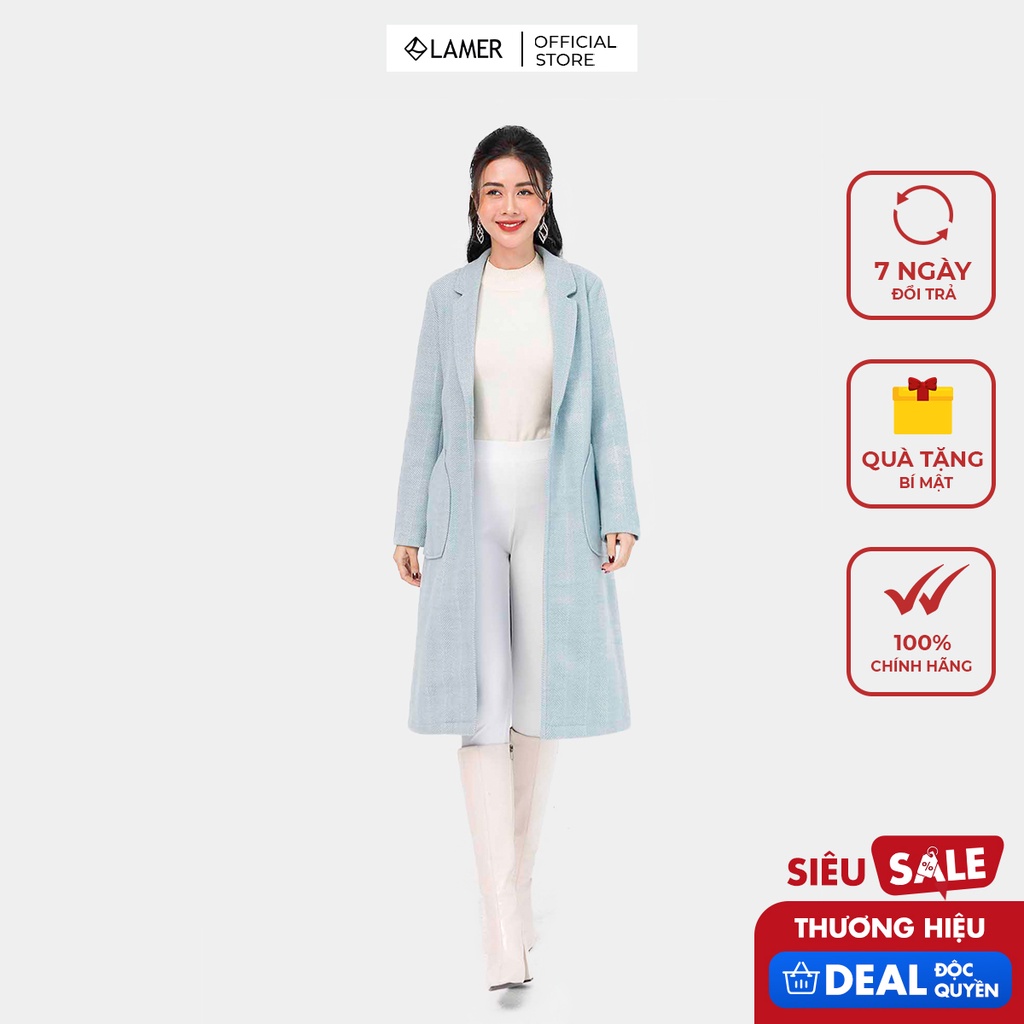 Áo choàng dạ dài, cổ 2 ve LAMER L65W20T037 (Nhiều màu)