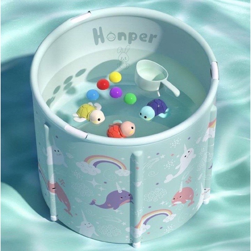 Bể Bơi Chậu Thành Cao Gấp Gọn Honper Cho Bé Tập Bơi Spa Bé Sơ SinhTại Nhà Cao Cấp