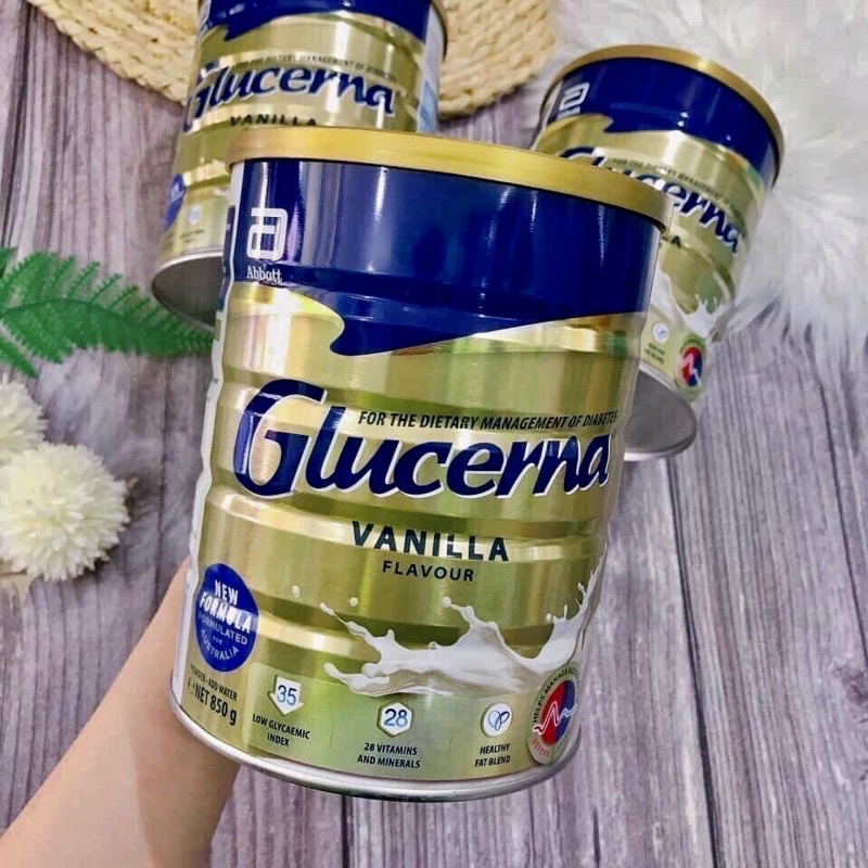 🥛[HSD 06/2023] Sữa Bột GLUCERNA Úc Vị Vani 850g cho người tiểu đường hoặc ăn kiêng🥛