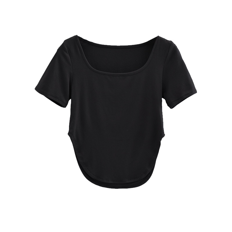 SUXI Áo Thun Ngắn Tay Cổ Tròn Màu Sắc Đơn Giản Dễ Phối Đồ Hợp Thời Trang Hè