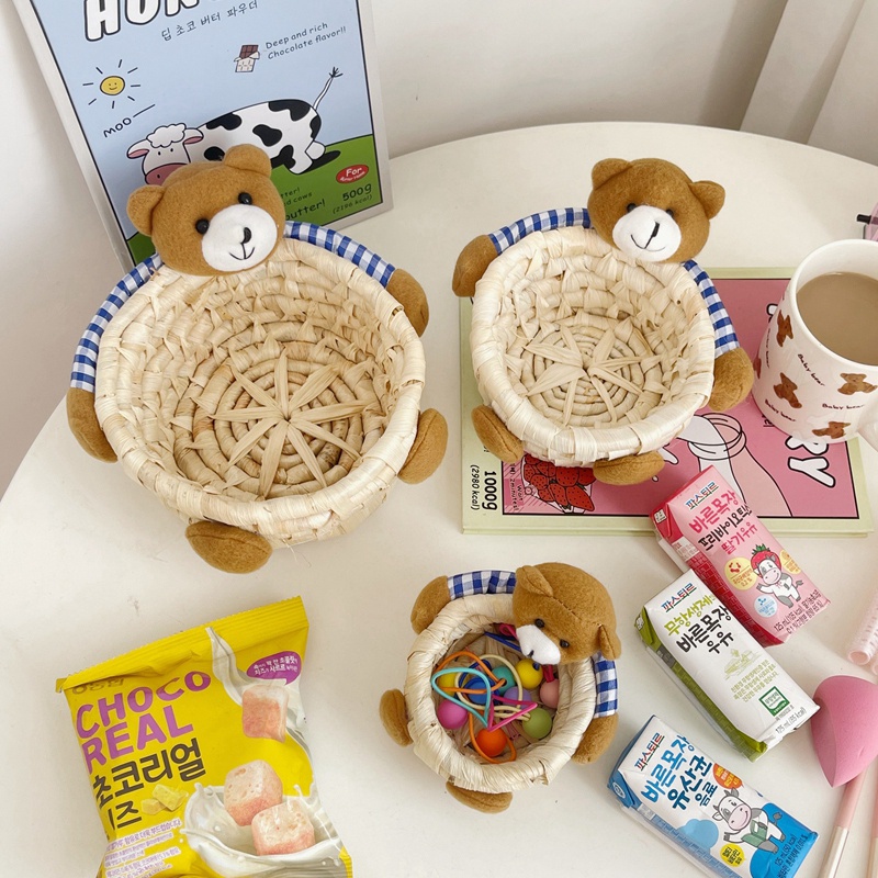 Giỏ Đựng Đồ Hình Gấu Dễ Thương Để Bàn