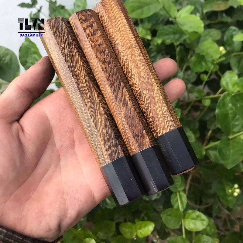 TLVN-Dao Làm Bếp cán dao nhật gỗ bát giác khâu sừng trâu