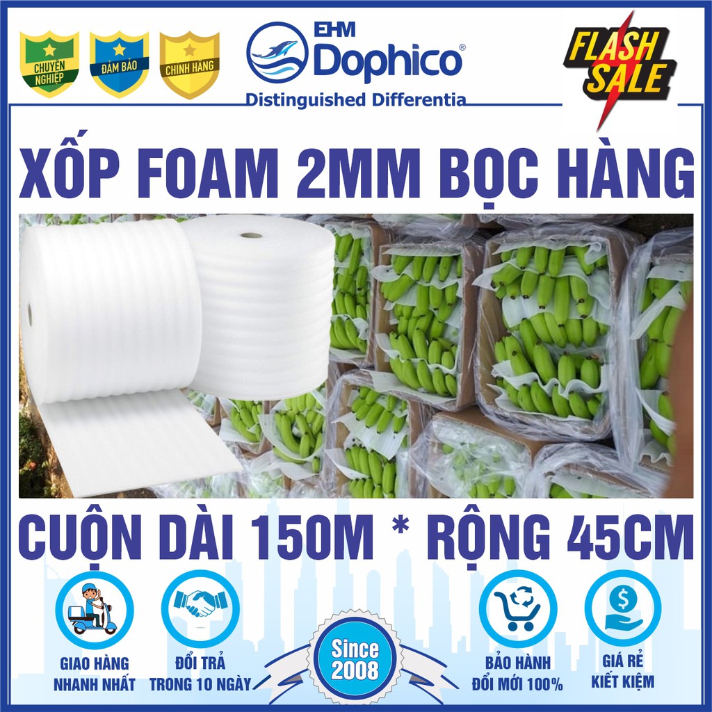 Xốp Foam 2mm lót bọc hàng hóa – Xốp chống sốc đóng hàng dễ vỡ, lót nền trong thi công sàn gỗ