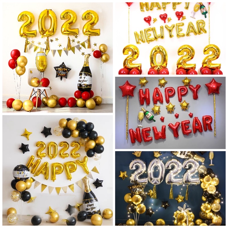 Set bóng trang trí năm mới 2022