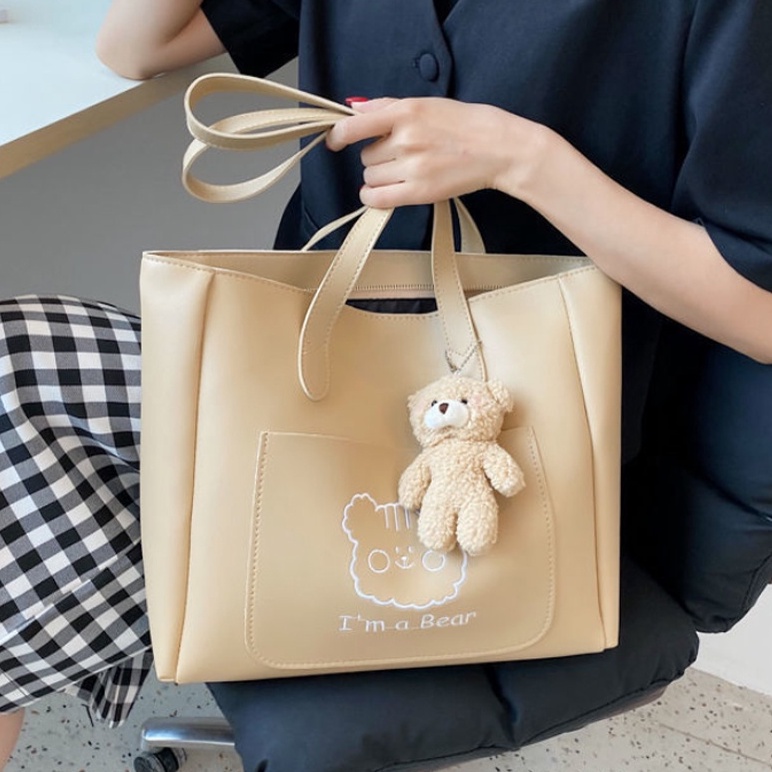 Túi tote da FREESHIP túi xách nữ đeo chéo thời trang công sở đi học đi chơi tặng kèm gấu xinh Latipi TX528