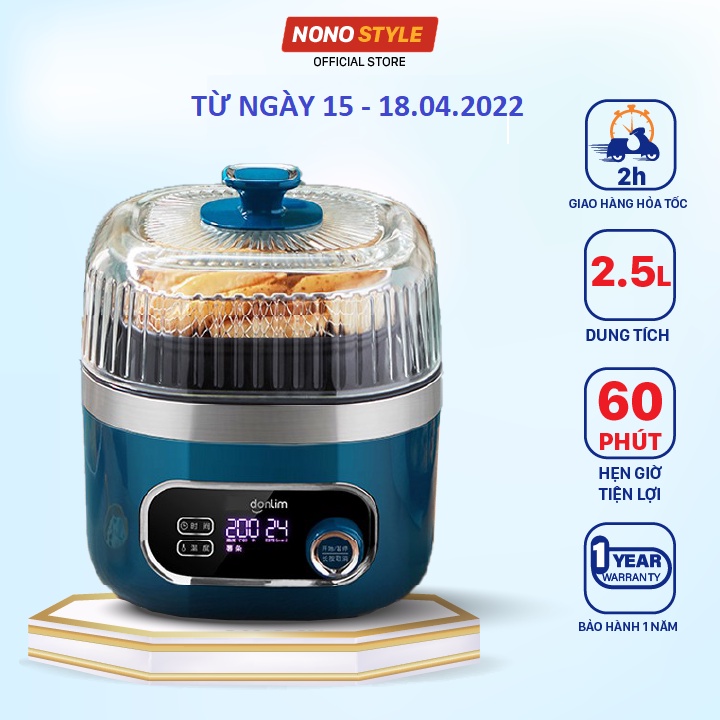 Nồi chiên không dầu đa năng Donlim DL7711, Dung tích 2.5 Lít, công suất 1000W, Bảo Hành 12 Tháng