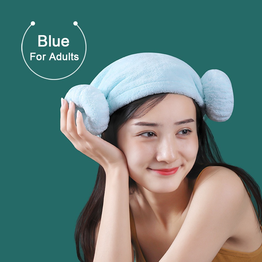 Mũ Trùm Đầu Bằng Lông Cừu Siêu Thấm Hút Nhanh Khô Tóc Dài Dễ Thương Cho Người Lớn Và Trẻ Em