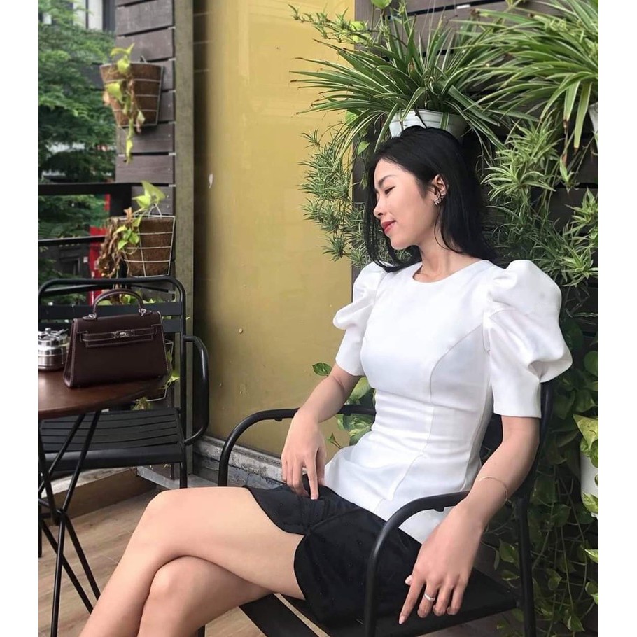 ❣️FREESHIP❣️ ÁO SƠ MI CỔ TRÒN XẾP LY TAY PHỒNG LYLY - Hàng thiết kế chuẩn