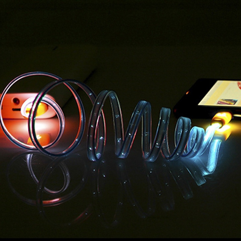 Cáp Dữ Liệu Phát Quang Bốn Màu Dài 1M Dành Cho Điện Thoại Apple Android