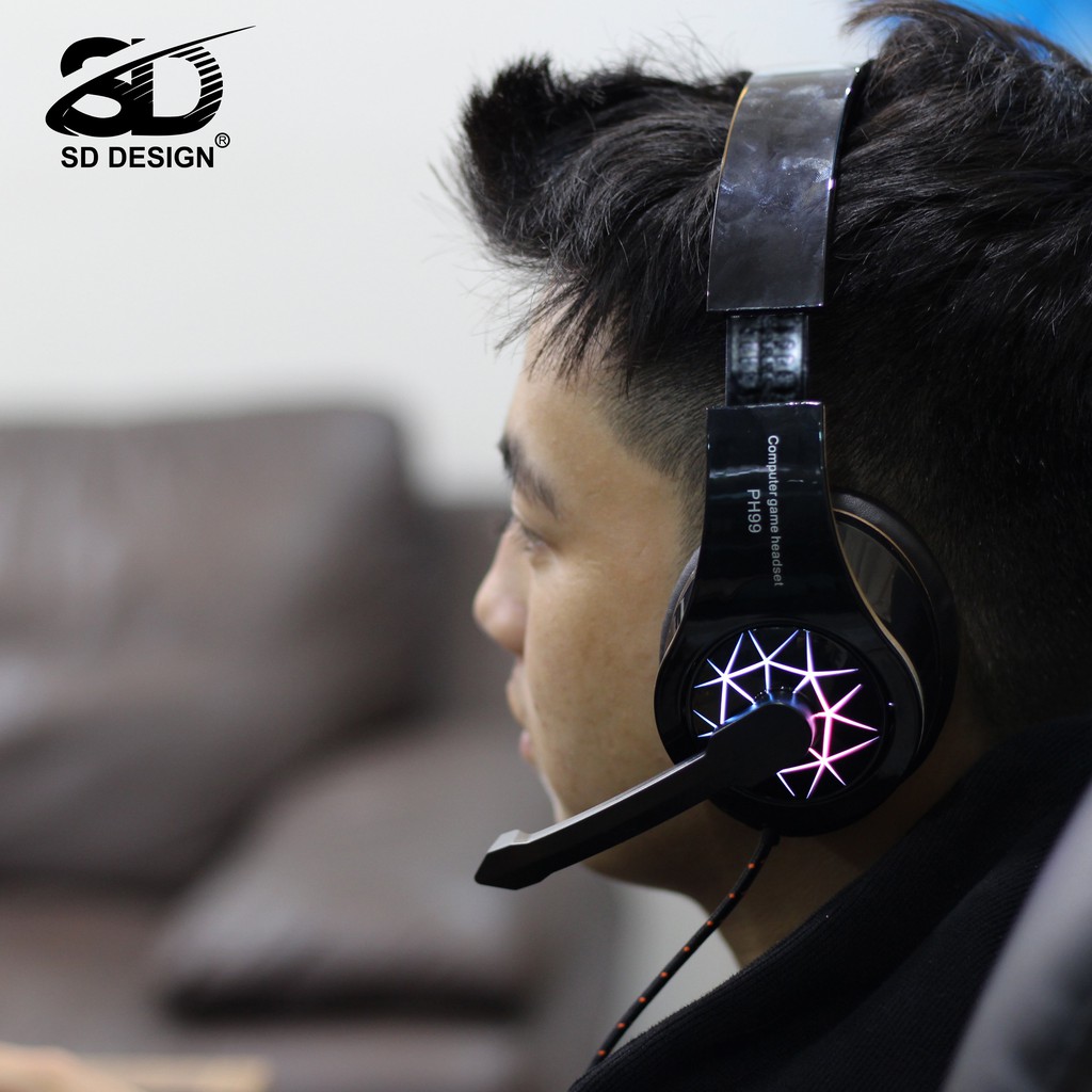 Tai nghe Gamming PH 99 - Tai ghe game thủ chụp mic rời tai chính hãng SD Design cực chất thời trang, bảo hành 1 năm