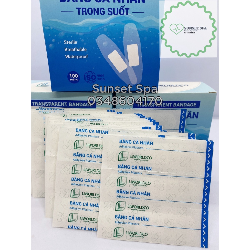 Băng cá nhân trong suốt chăm sóc vết thương  - Băng cá nhân trong suốt Liworlco bảo vệ vết thương