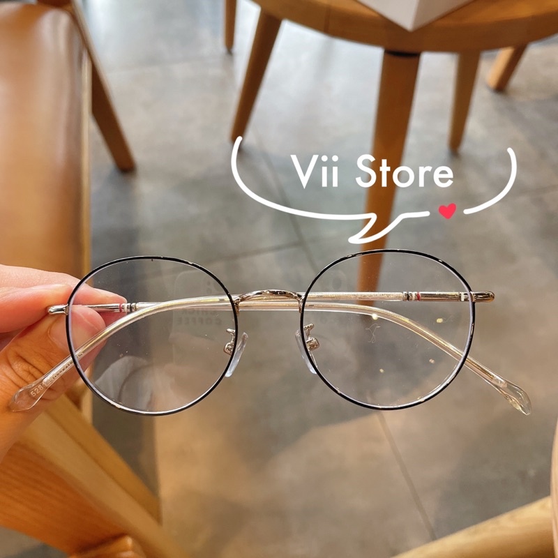 Kính cận nam nữ kim loại thanh mảnh 5281, kèm tròng 0 độ - Vii Store