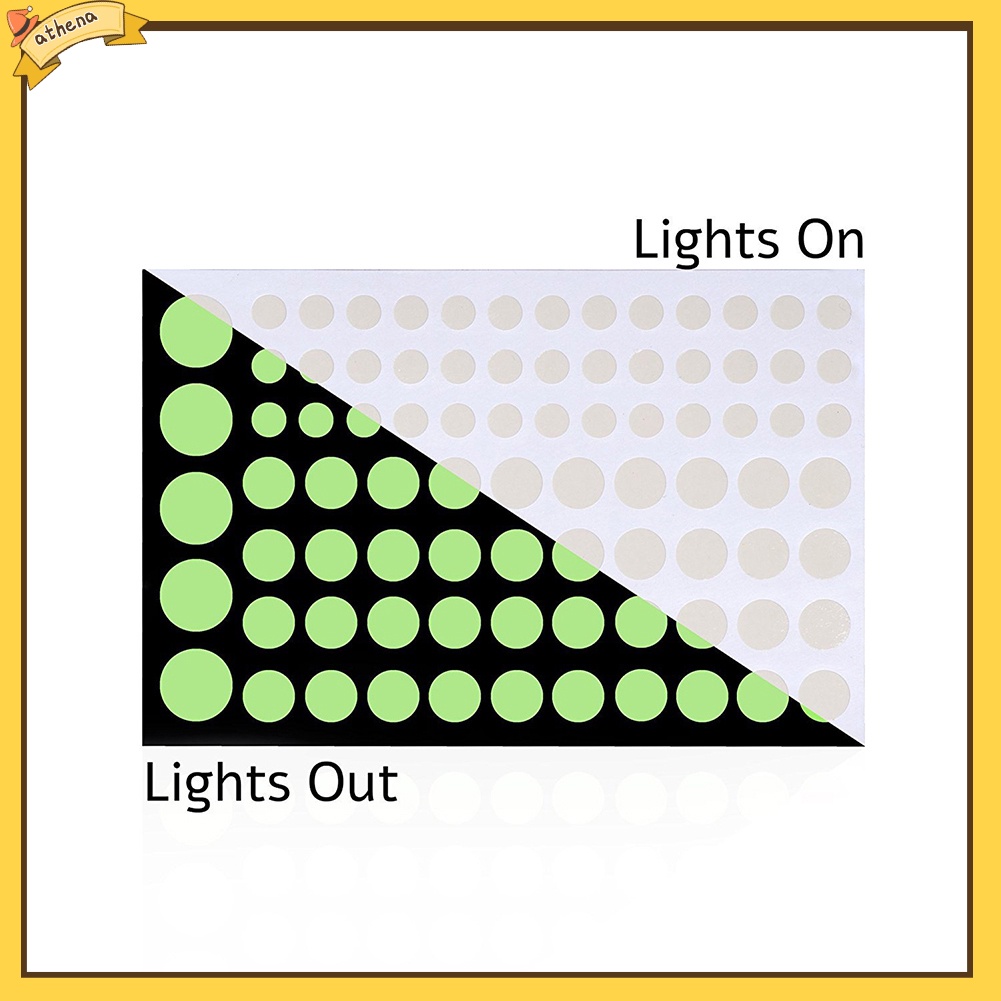 Set 407 Sticker Chấm Tròn Dạ Quang Dán Tường Trang Trí Phòng Ngủ