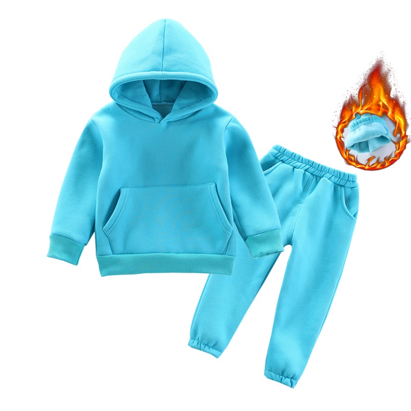 Set Đồ Mùa Đông 2 Món Gồm Áo Hoodie Dày Dặn + Quần Dài Cotton Ấm Áp Thời Trang Cho Bé 1-8 Tuổi