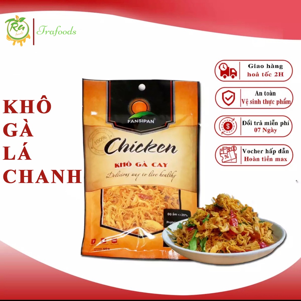 Khô gà cay lá chanh loại 1 (Giòn - Ngon - Đậm Vị) đặc sản Việt Nam chất lượng 100% từ thiên nhiên nguyên chất không chất