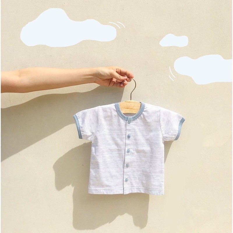 Áo sơ sinh cọc tay cài giữa MIO mỏng cho bé