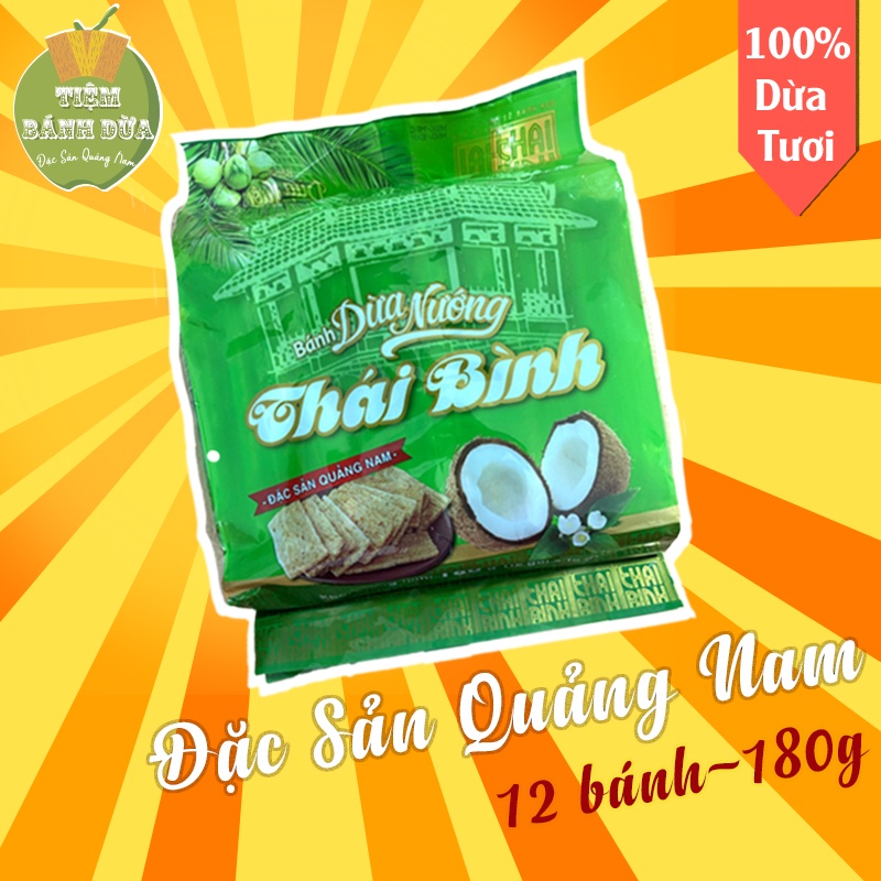 Bánh Dừa Nướng Quảng Nam 180g Hiệu Thái Bình - Hàng Xuất Khẩu - Số 1 Việt Nam