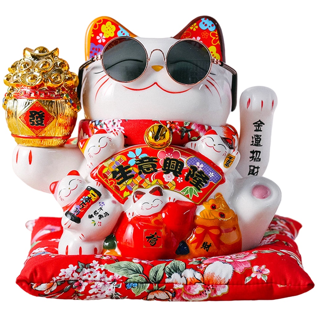 [COD] 2022 Con mèo may mắn Trang trí Con heo đất Món quà con mèo may mắn Năm mới Chúc may mắn Trang trí nội thất Món quà thủ công
