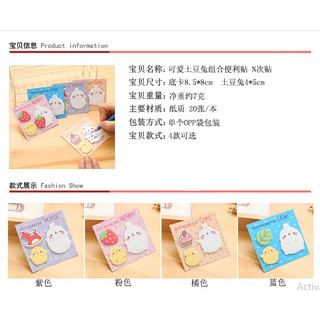 Set giấy nhớ, giấy note molang 3 chi tiết