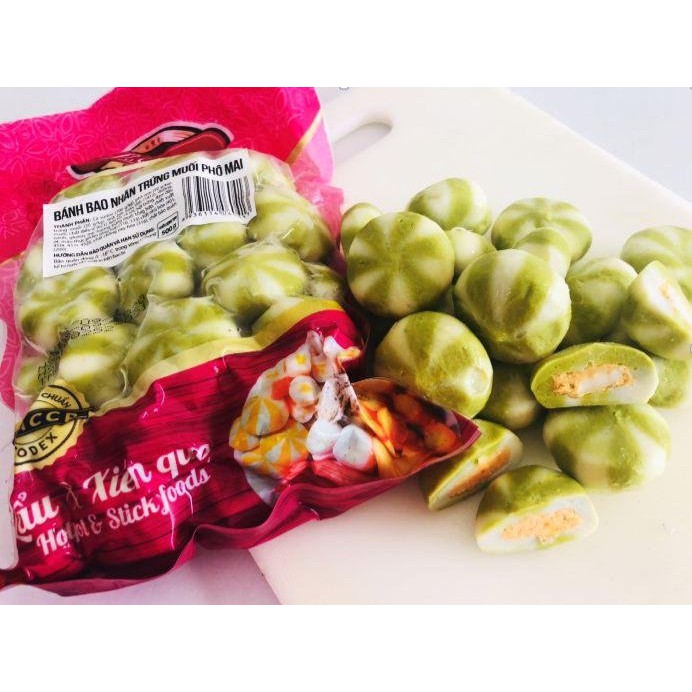 100g viên bánh bao thả lẩu nhân trứng cá Lacusina đủ vị ( cam, xanh, tím)