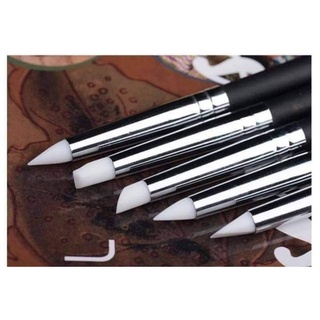 Bộ 5 cọ Silicon 5 cây (nặn hoa,miết foil,stic, đắp hoa,đắp bột..)