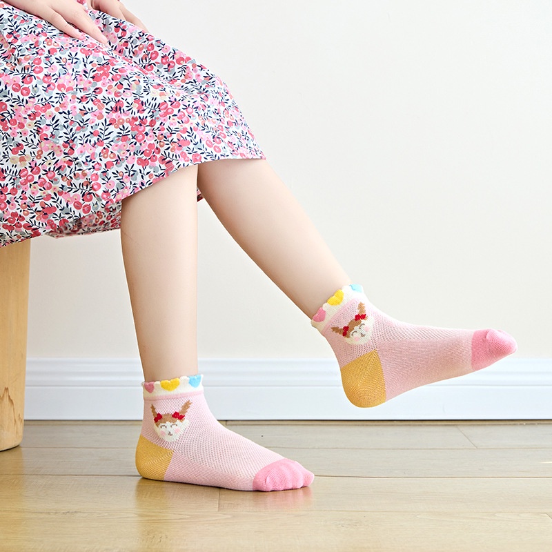 Set 5 đôi vớ chân, tất chân bé gái từ 3-12 tuổi họa tiết xinh xắn đáng yêu