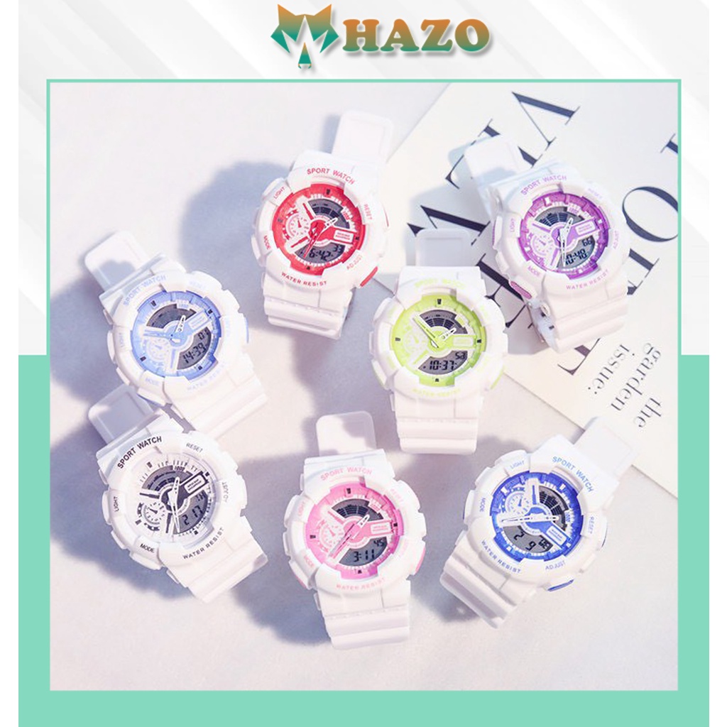 Đồng Hồ Nam Nữ Sport 206D Xanh Matcha Thể Thao Phong Cách Hàn Quốc - Hazo