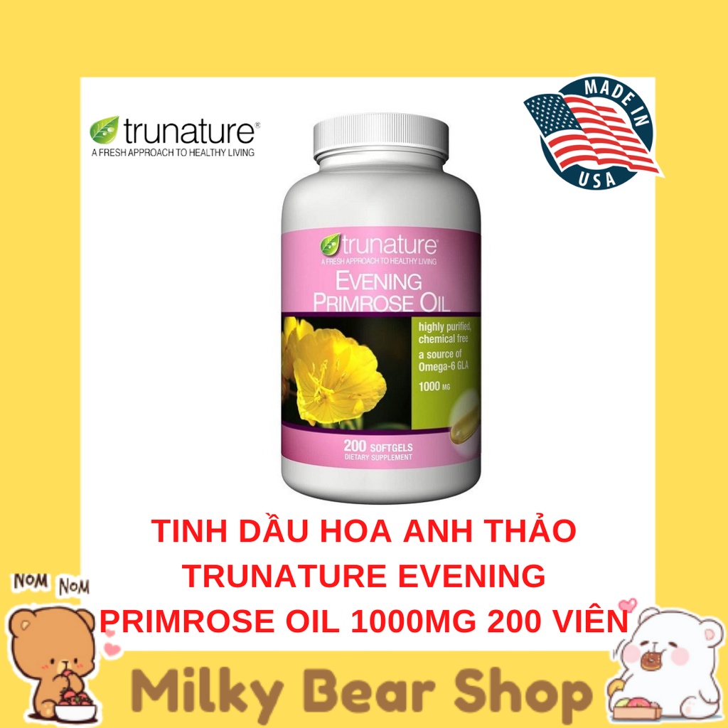 [MỸ] TINH DẦU HOA ANH THẢO TRUNATURE EVENING PRIMROSE OIL 1000MG 200 VIÊN