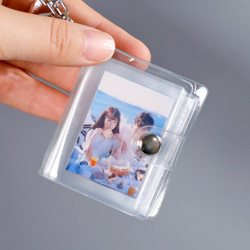 Album đựng thẻ ID mini 16 ngăn 1 Inch với móc khóa tiện dụng